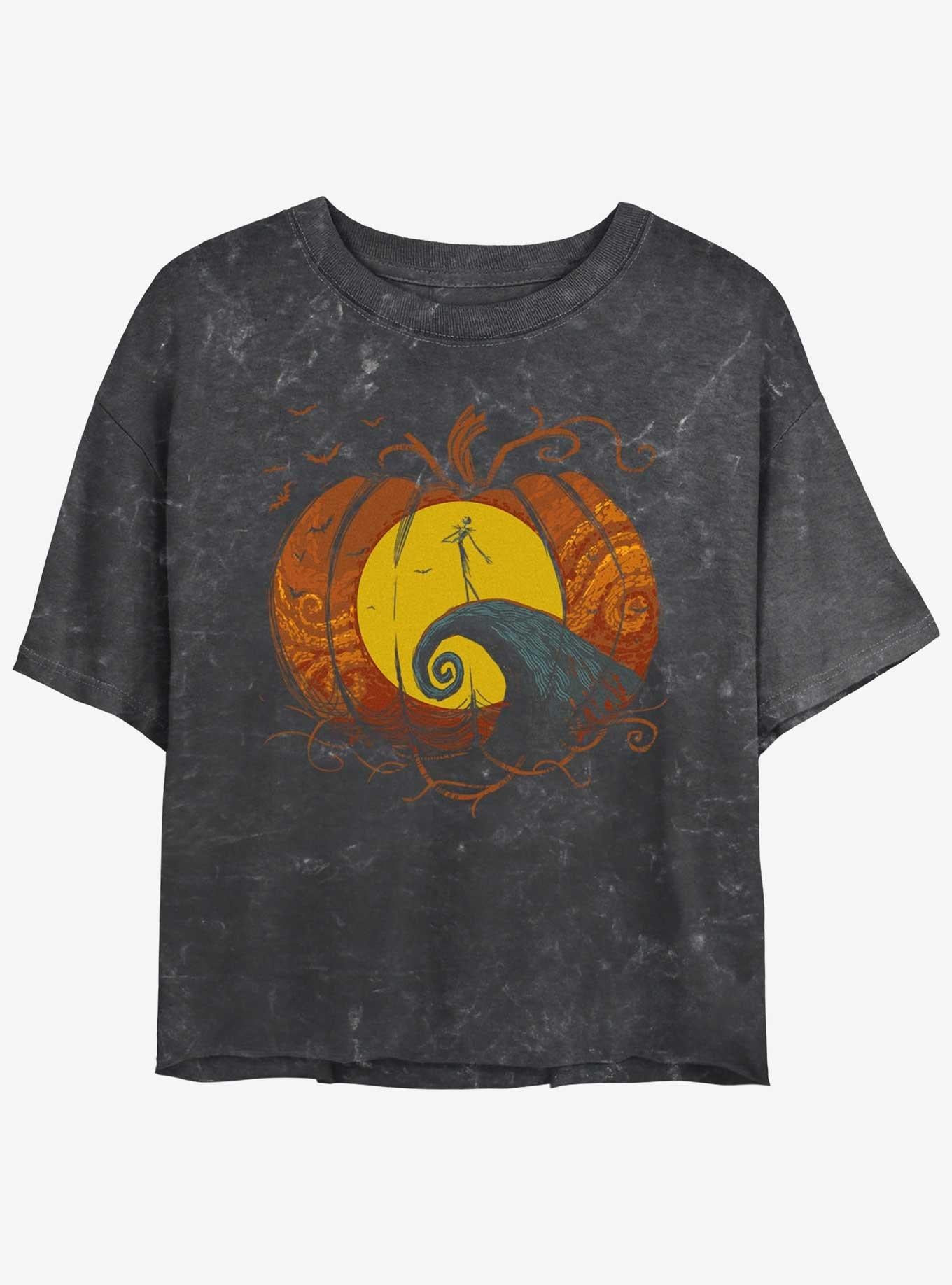 Disney The Nightmare Before Christmas Pumpkin King Lament Mineral Wash Girls Crop T-Shirt T-Shirt | Trending Streetwear Style | Trending Now