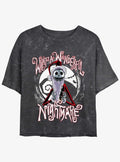 Disney The Nightmare Before Christmas Santa Jack Wonderful Nightmare Mineral Wash Girls Crop T-Shirt T-Shirt | Exclusive Art Design | Top Pick For Fans
