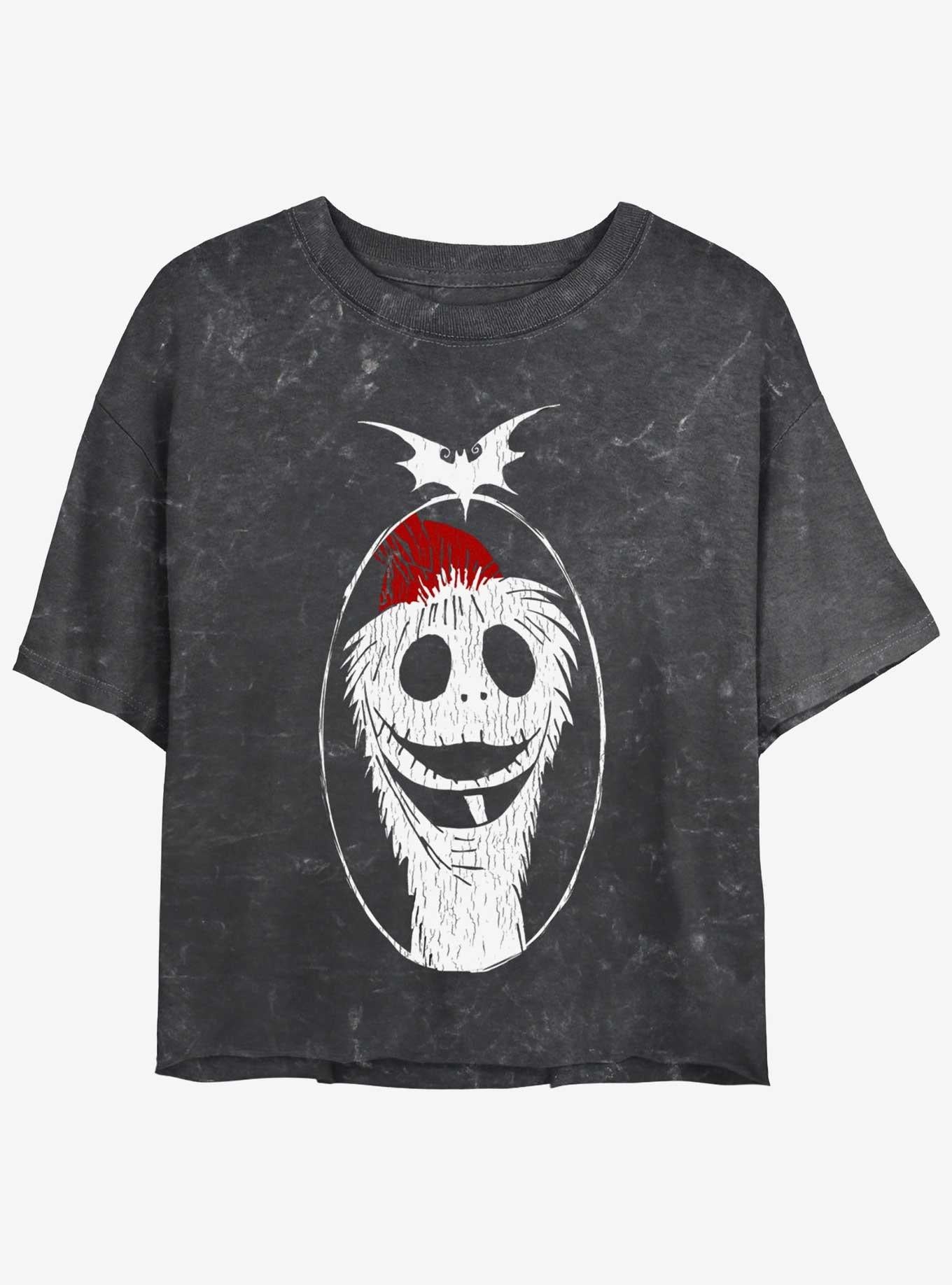 Disney The Nightmare Before Christmas Santa Jack Mineral Wash Girls Crop T-Shirt T-Shirt | Top Trending Artwork | Trending Now