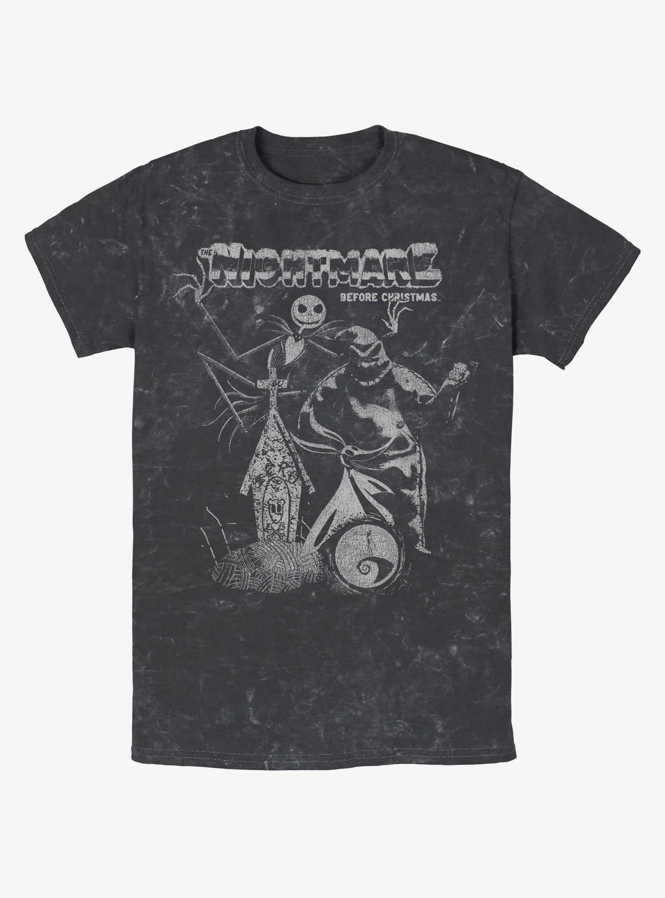 Disney The Nightmare Before Christmas Jack and Boogie Mineral Wash T-Shirt T-Shirt | Top Trending Artwork | Perfect For Daily Wear