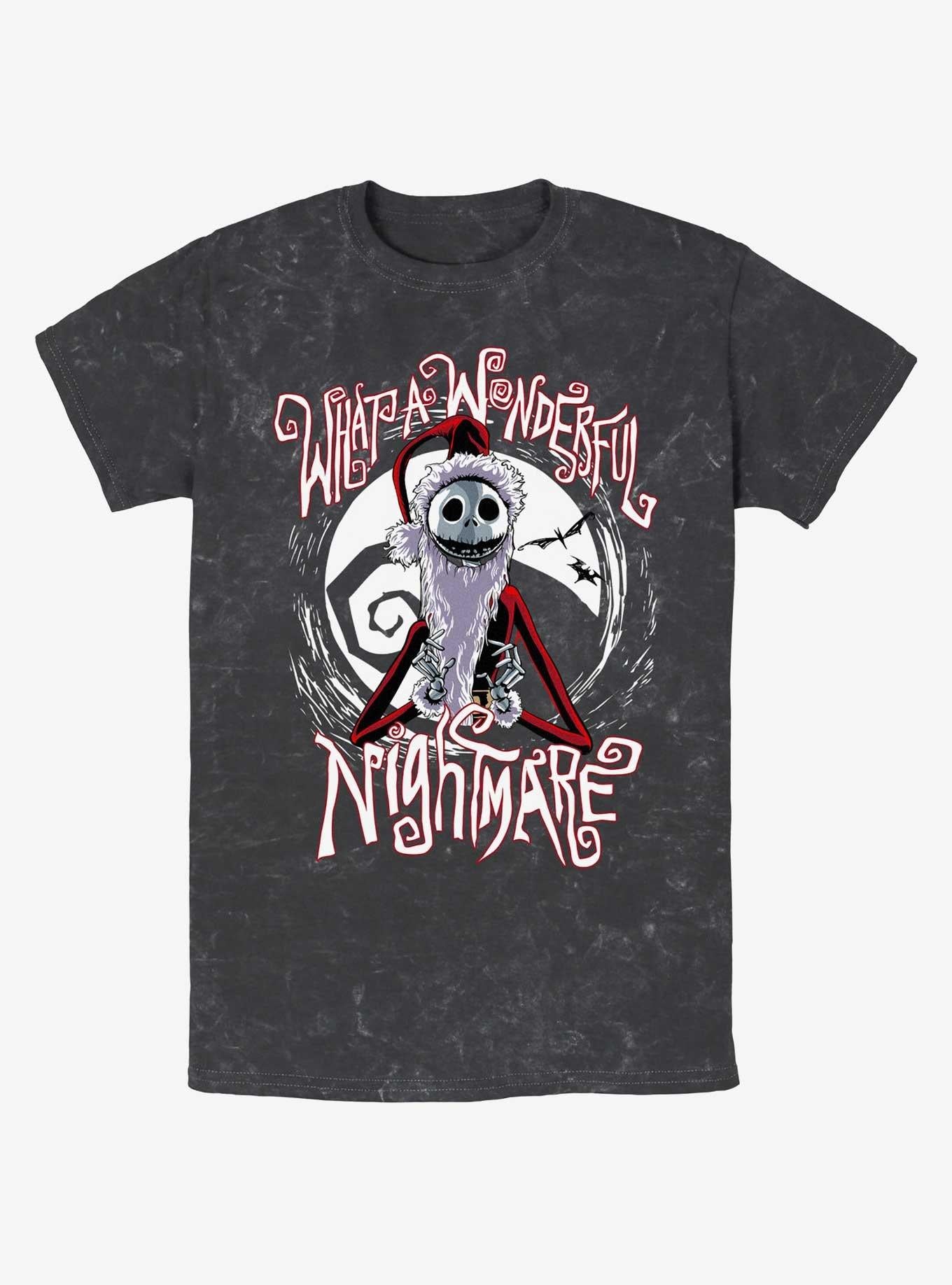 Disney The Nightmare Before Christmas Santa Jack Wonderful Nightmare Mineral Wash T-Shirt T-Shirt | Top Trending Artwork | Must-Have Style