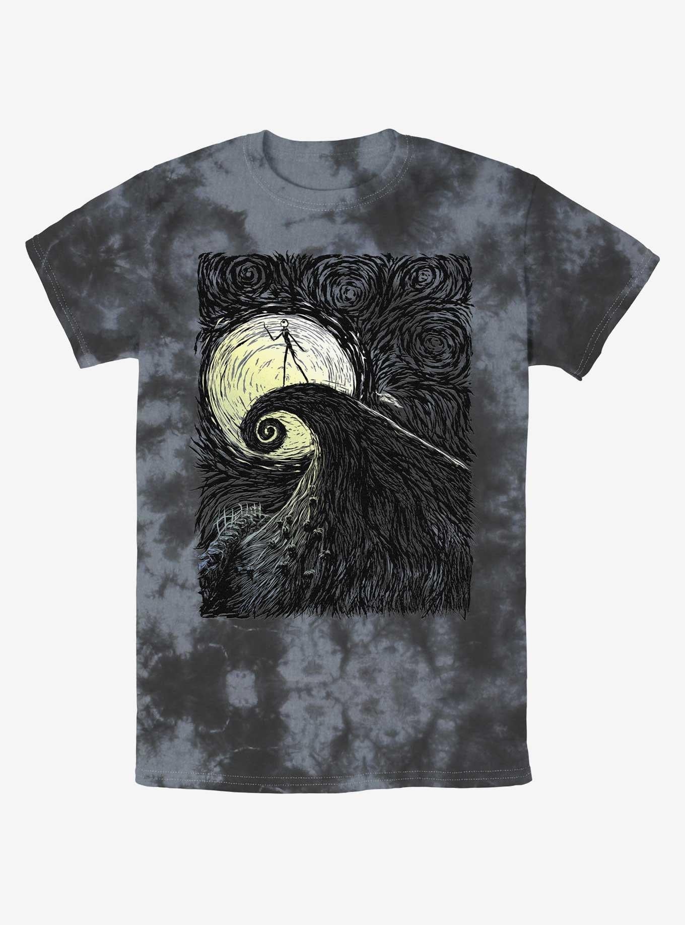 Disney The Nightmare Before Christmas Jack On Spiral Hill Tie-Dye T-Shirt T-Shirt | Exclusive Art Design | Perfect For Daily Wear