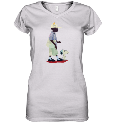 Black Woman Snoopy Peanuts Women039S V Neck T Shirt