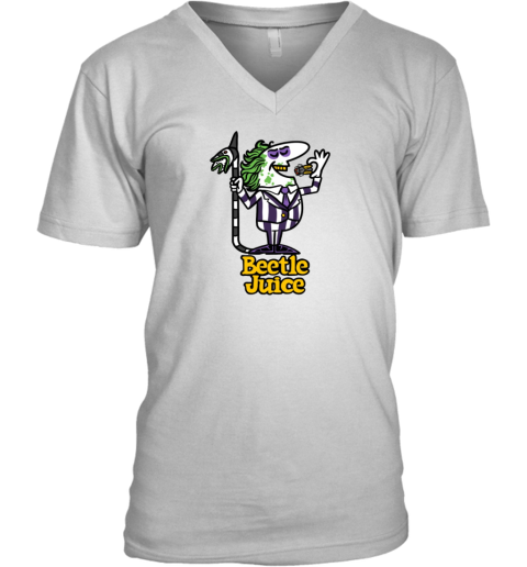 Beetlejuice Pizza V Neck T Shirt