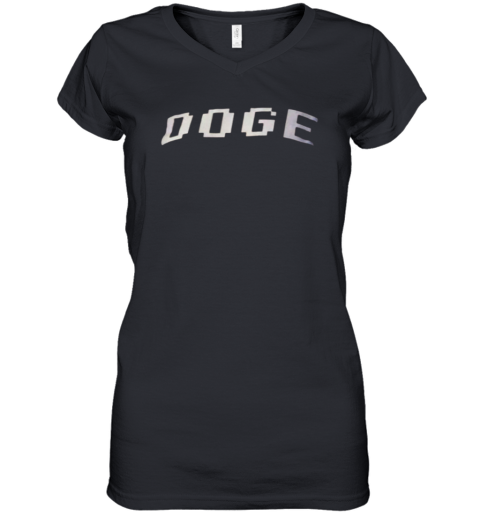 Elon Musk Wearing Doge Women039S V Neck T Shirt
