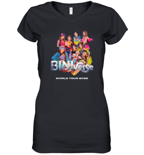 Biniverse World Tour 2025 Women039S V Neck T Shirt