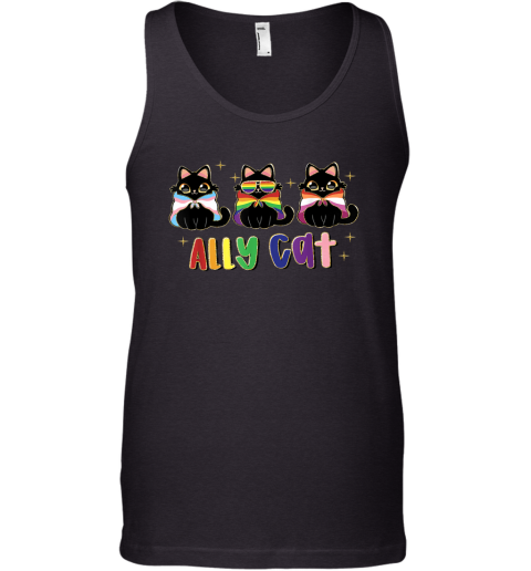 Ally Cat Rainbow Lgbt Pride Flag Gay Pride Month 2025 Tank Top