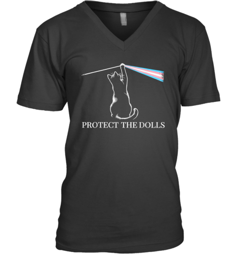 Cat Rock Music Trans Pride Protect The Dolls V Neck T Shirt