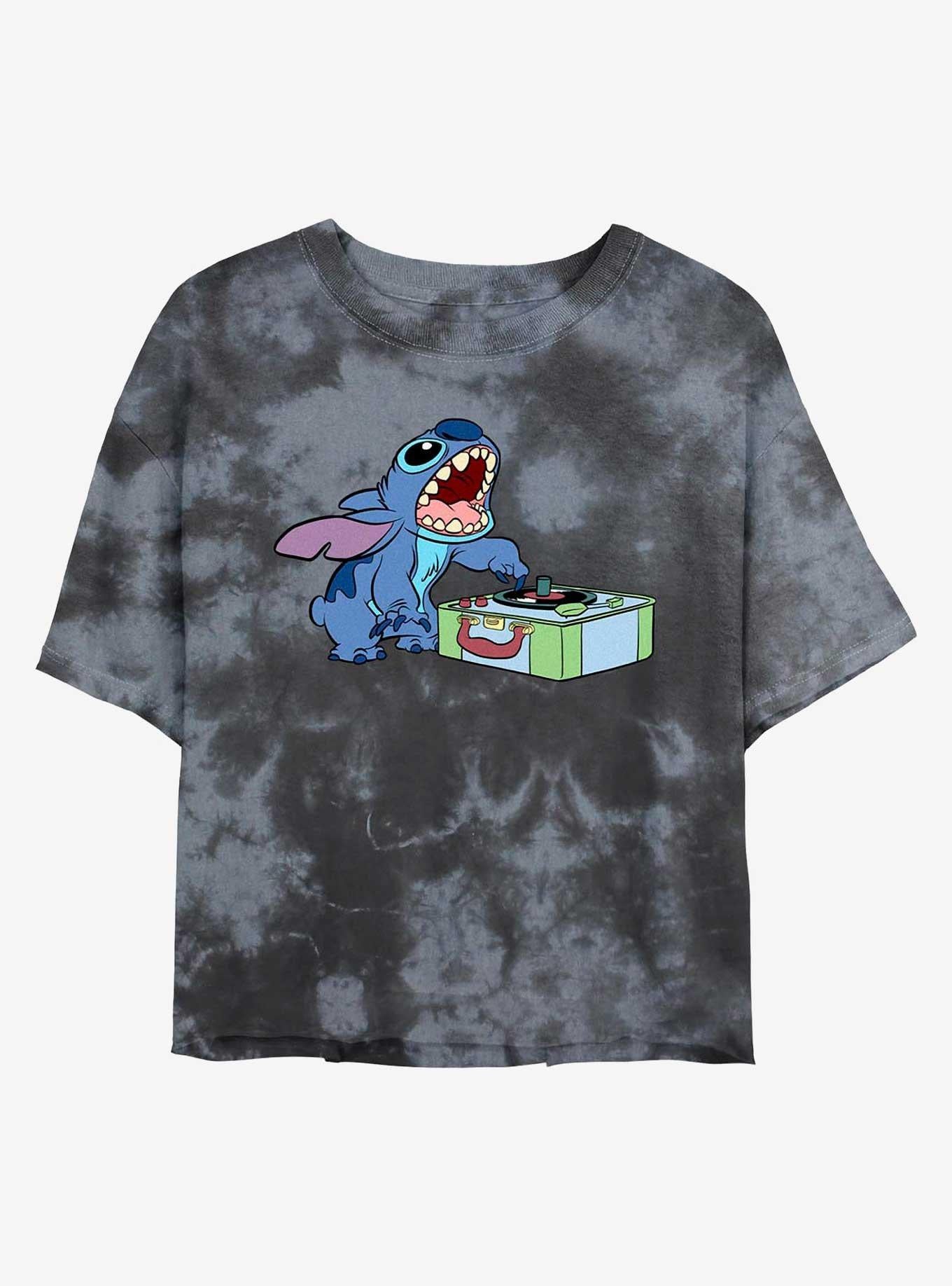 Disney Lilo Stitch DJ Stitch Tie-Dye Girls Crop T-Shirt | Premium Unisex T-Shirt, Trending Graphic Tee