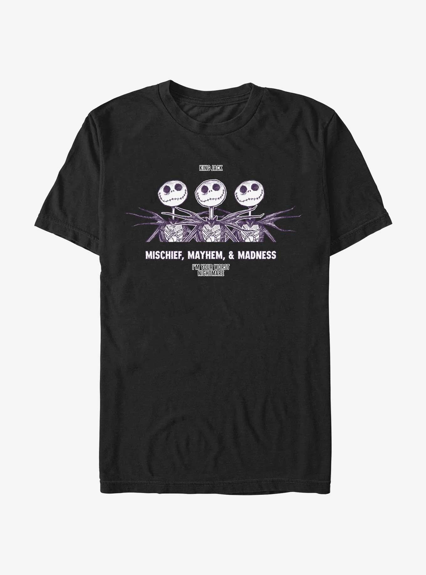 Disney The Nightmare Before Christmas King Jack Mischief Mayhem Madness T-Shirt T-Shirt | Premium Graphic | Great Gift Idea