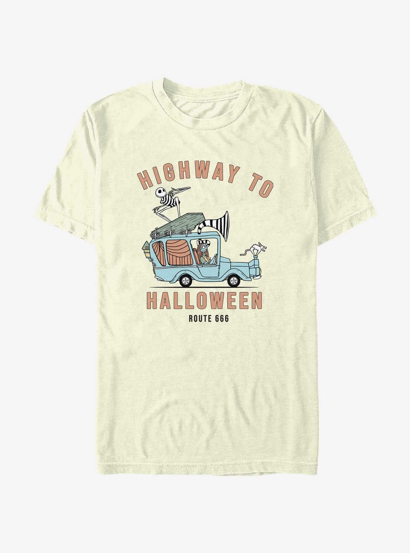 Disney The Nightmare Before Christmas Jack Sally Route 666 Highway To Halloween T-Shirt T-Shirt | Premium Graphic | Must-Have Style