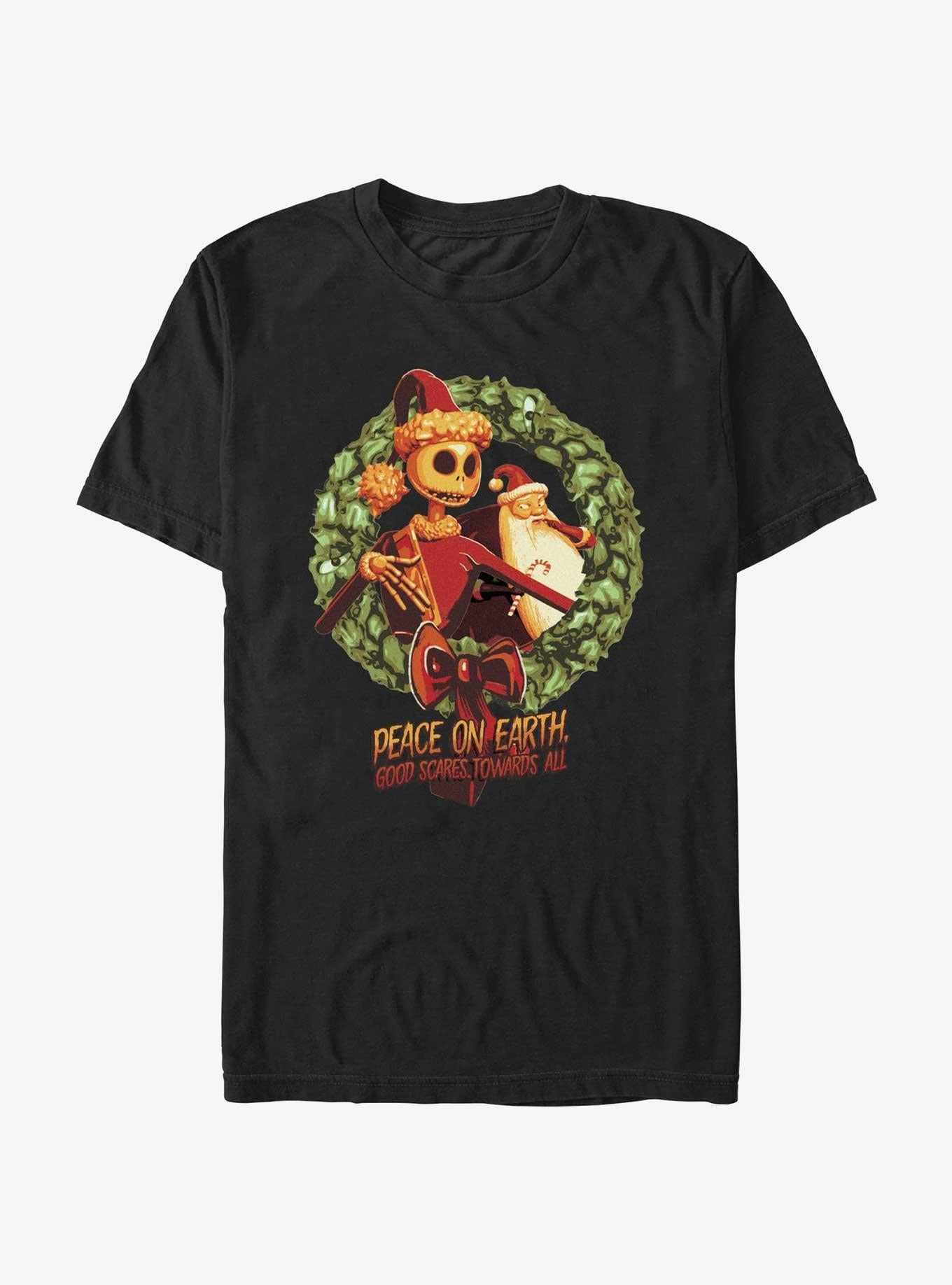 Disney The Nightmare Before Christmas Santa Jack Wreath T-Shirt T-Shirt | Top Trending Artwork | Perfect For Daily Wear