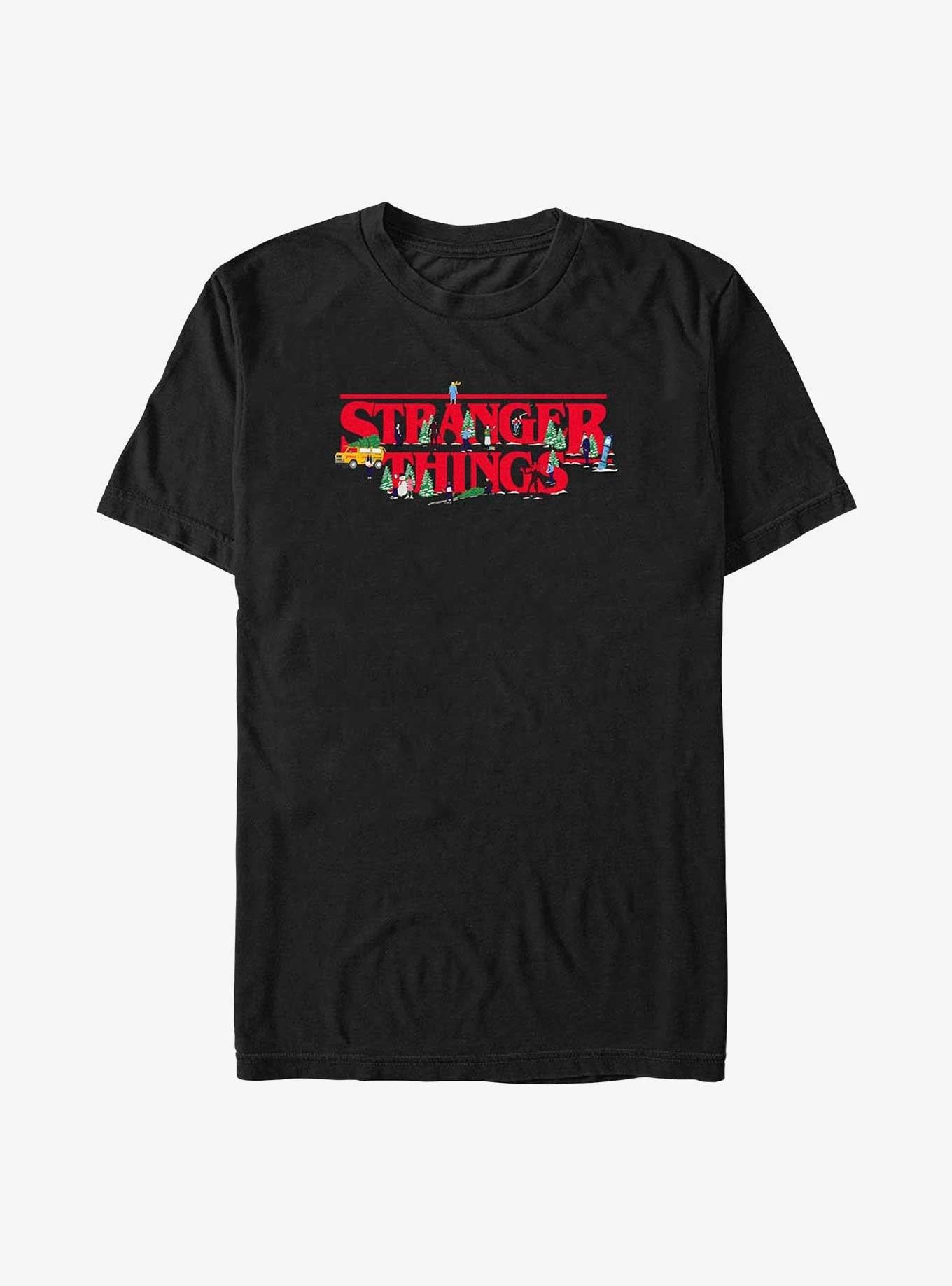 Stranger Things Christmas Scene Logo T-Shirt T-Shirt | Trending Streetwear Style | High Demand Item