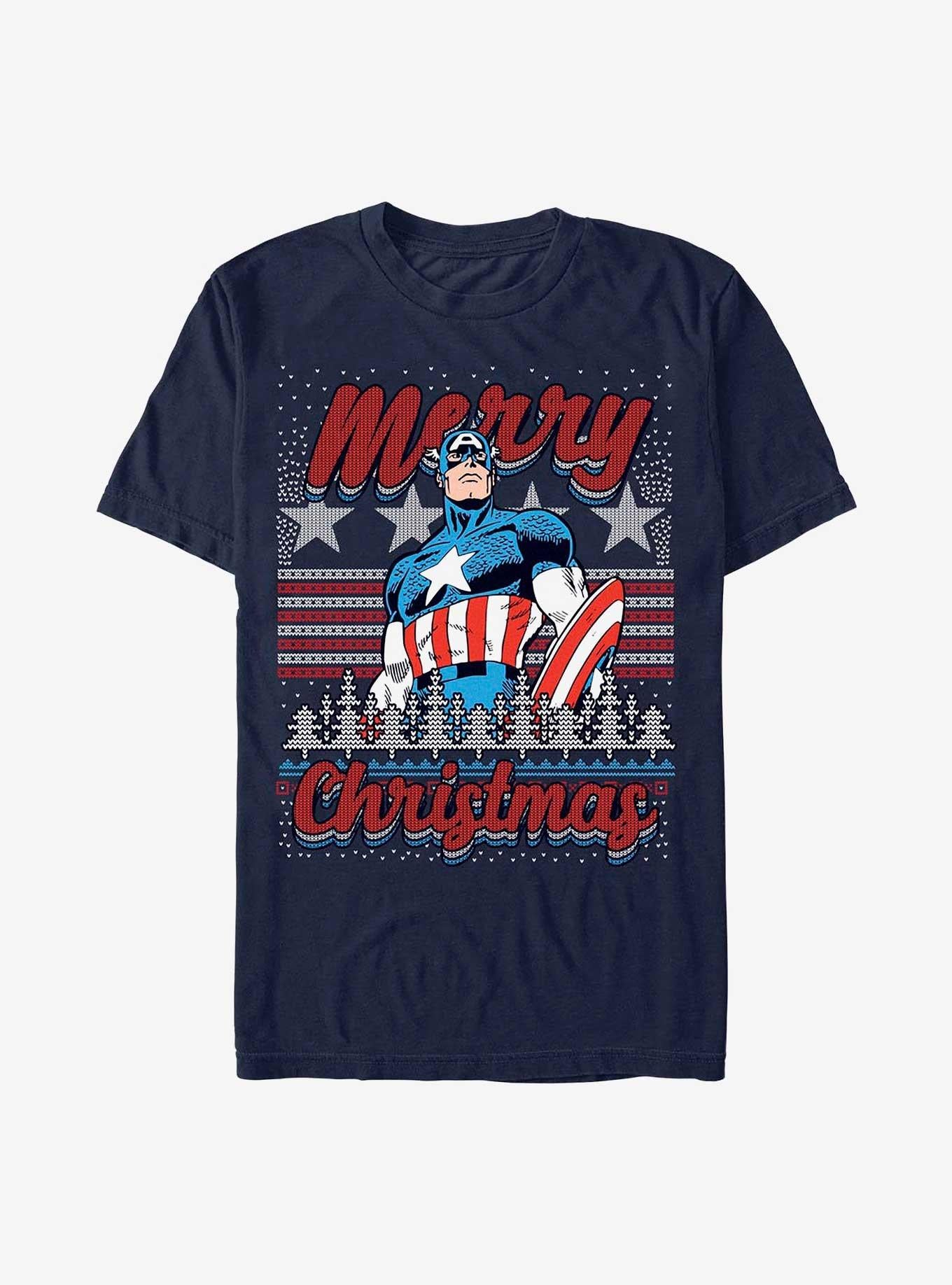 Marvel Captain America Christmas T-Shirt T-Shirt | Fan Favorite Style | High Demand Item