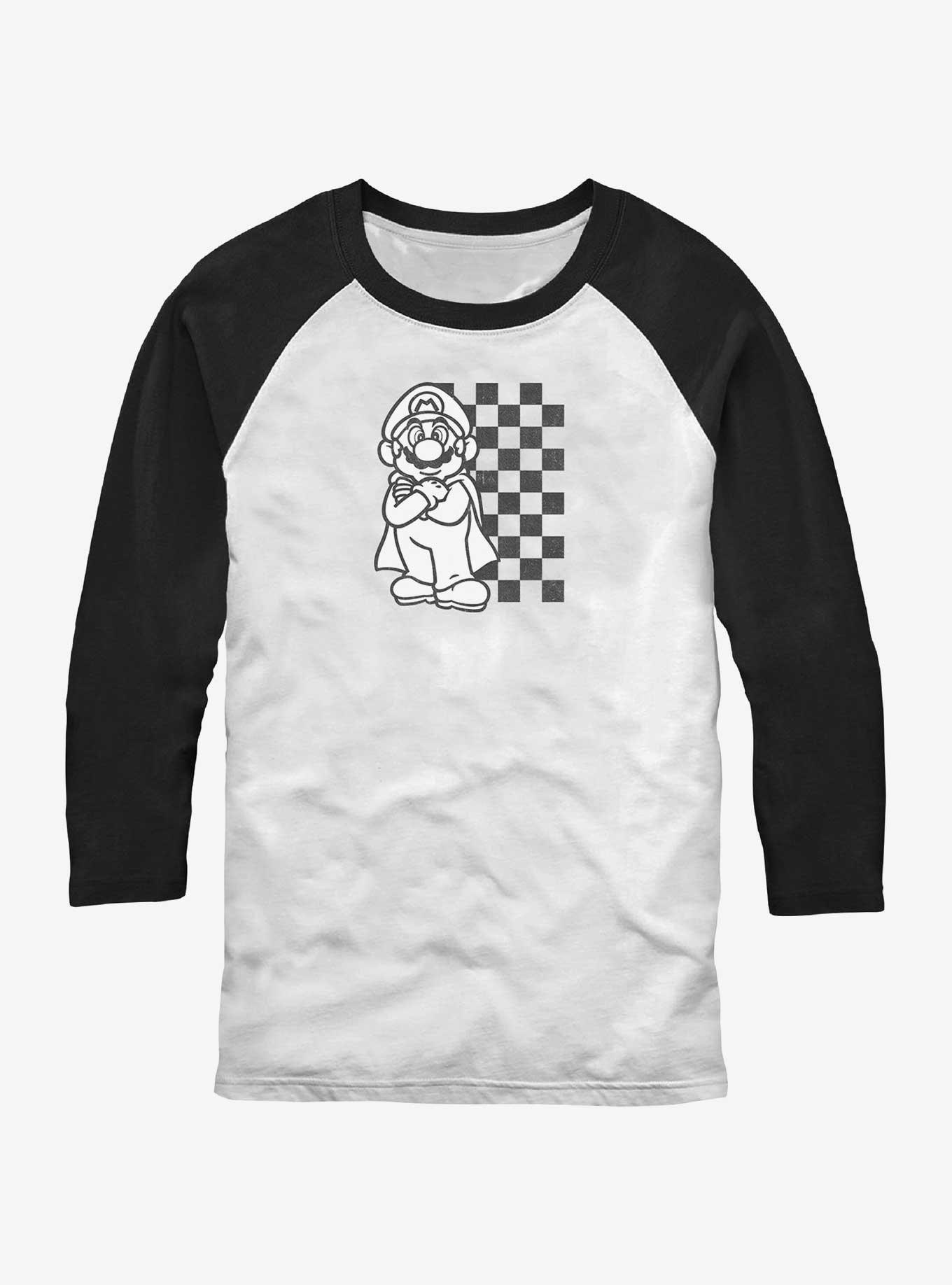 Nintendo Mario Checkered Mario Raglan T-Shirt