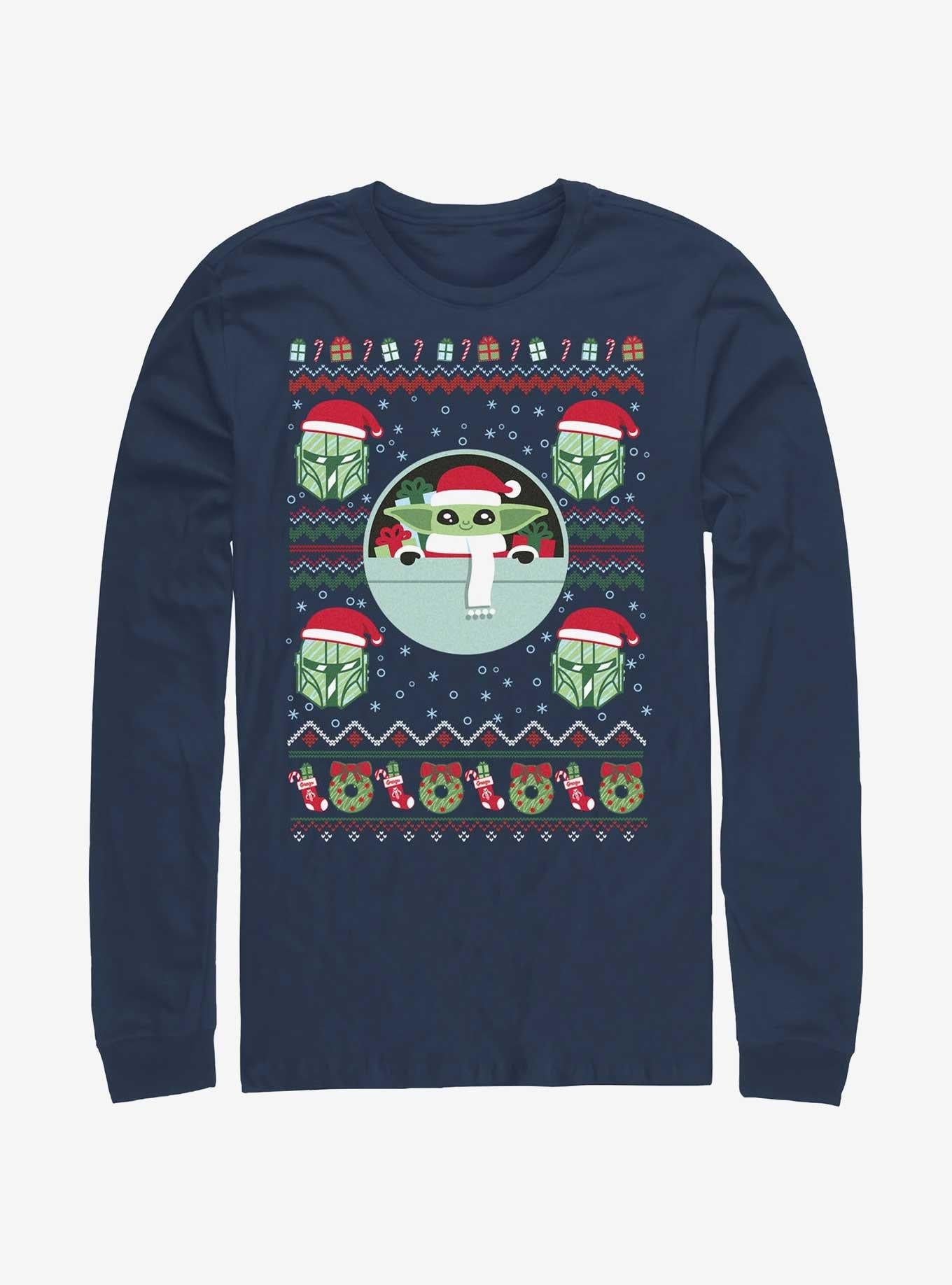 Star Wars The Mandalorian Grogu Ugly Christmas Long-Sleeve T-Shirt T-Shirt | Trending Streetwear Style | Perfect For Daily Wear