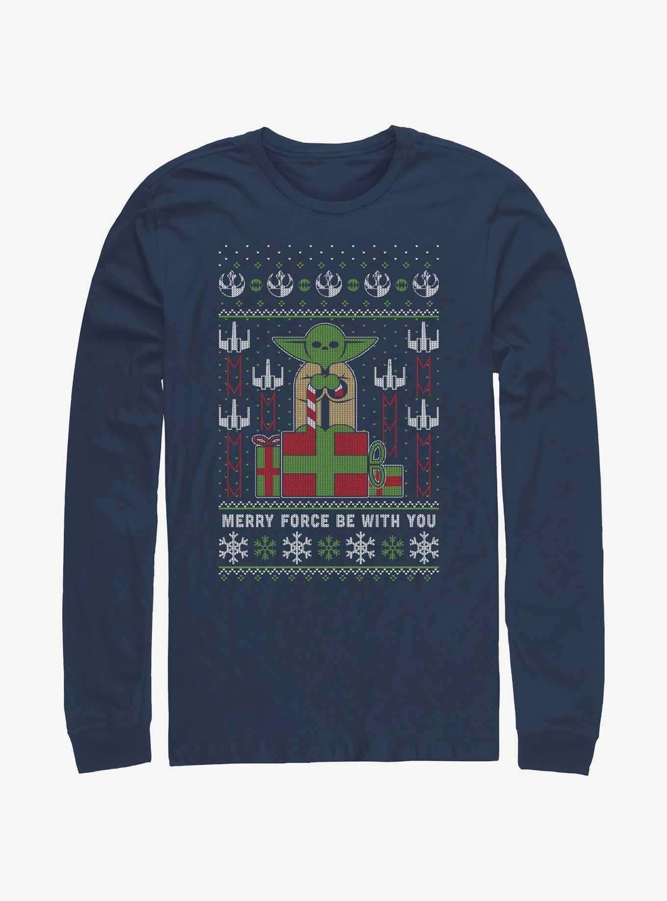 Star Wars Yoda Ugly Christmas Long-Sleeve T-Shirt T-Shirt | Exclusive Art Design | Top Pick For Fans