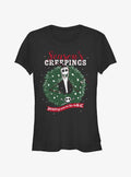 Disney The Nightmare Before Christmas Santa Jack Season's Creepings Wreath Girls T-Shirt T-Shirt | Vintage Graphic Vibe | Must-Have Style