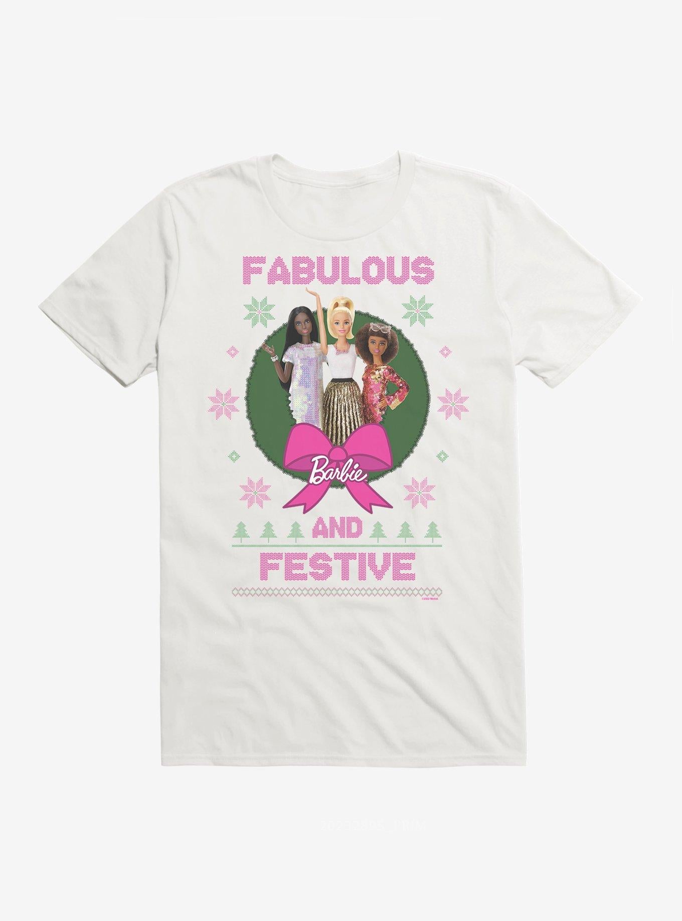 Barbie Fabulous And Festive Ugly Christmas Pattern T-Shirt | Premium Unisex T-Shirt, Trending Graphic Tee