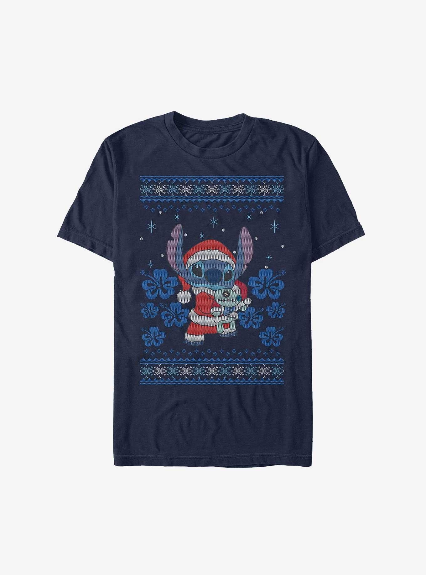 Disney Lilo Stitch Santa Stitch and Scrump Ugly Christmas Extra Soft T-Shirt T-Shirt | Exclusive Art Design | Trending Now