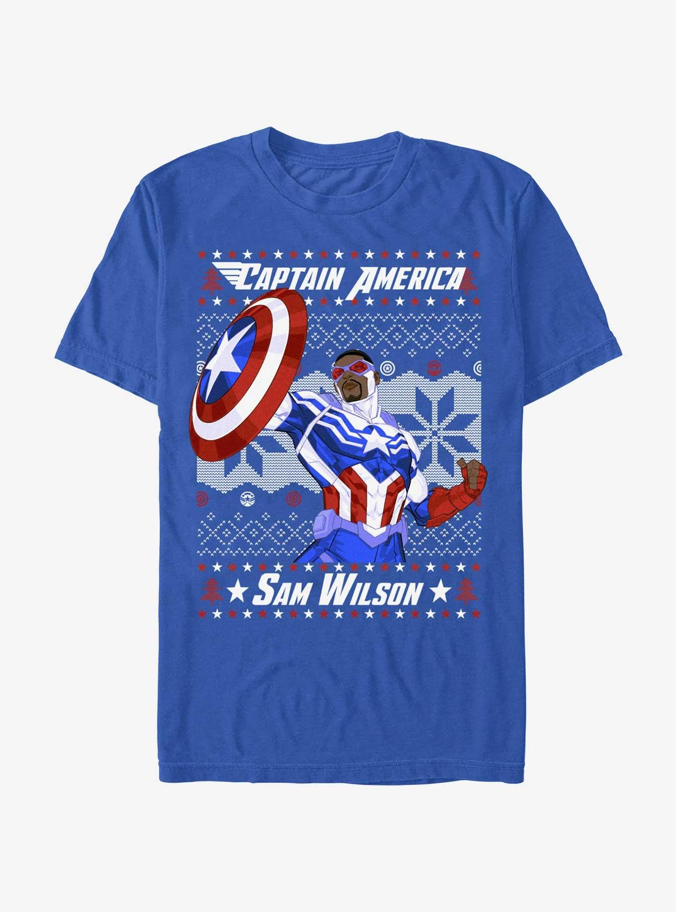 Marvel Captain America Sam Wilson Ugly Christmas T-Shirt T-Shirt | Fan Favorite Style | Top Pick For Fans