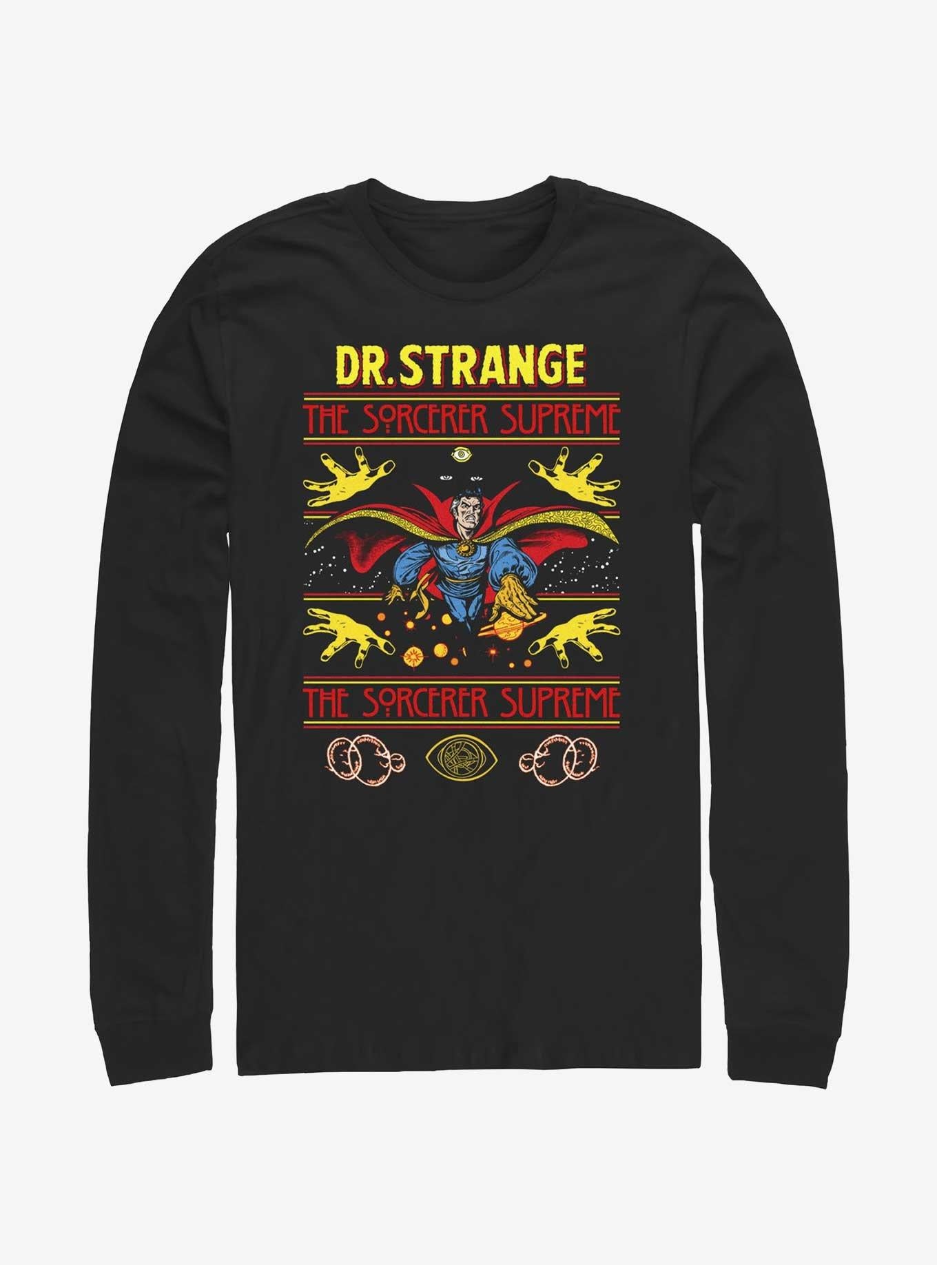Marvel Doctor Strange Sorcerer Supreme Ugly Christmas Long-Sleeve T-Shirt | Premium Unisex T-Shirt, Trending Graphic Tee
