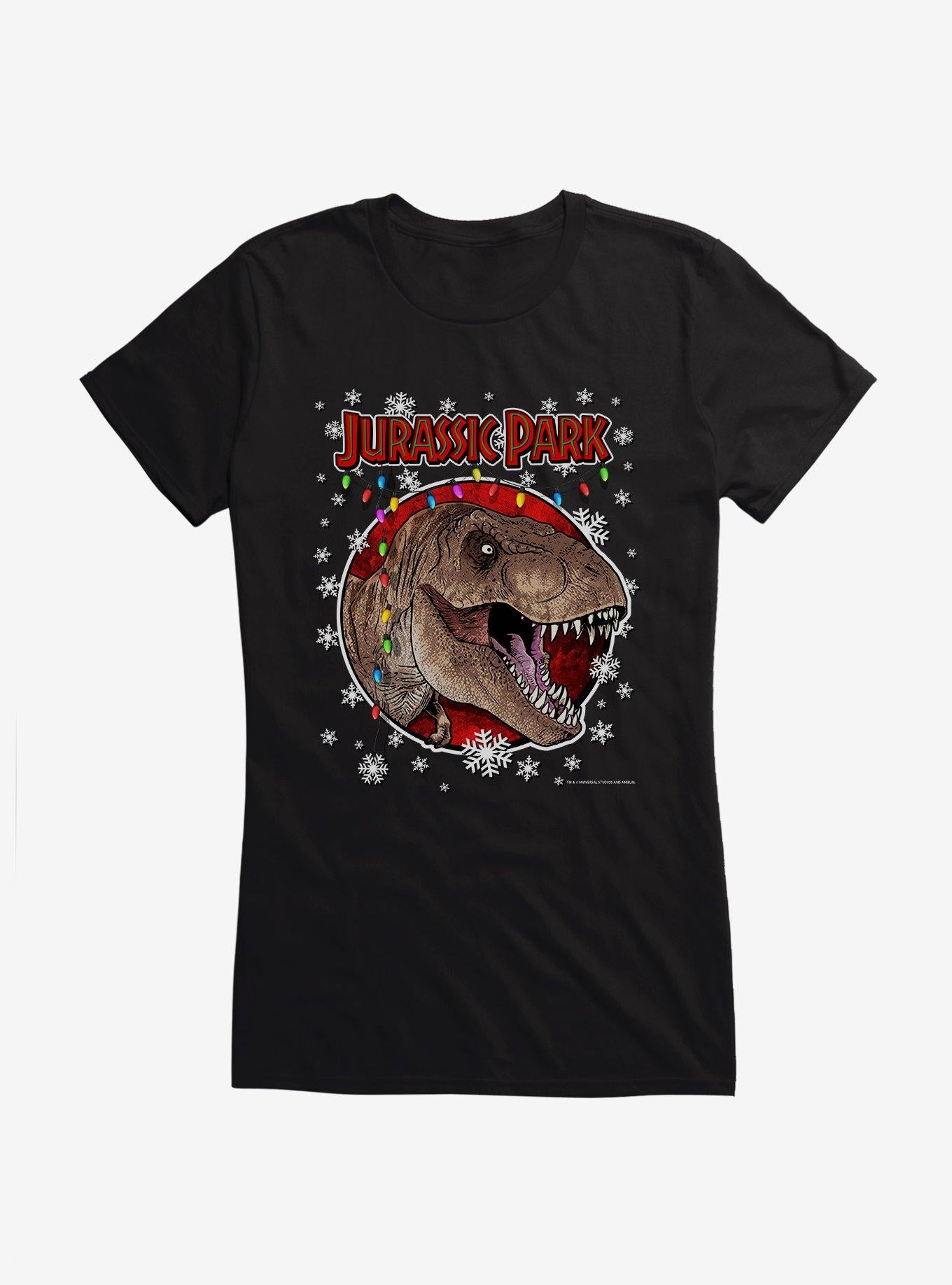 Jurassic Park Christmas Holiday T-Rex Girls T-Shirt T-Shirt | Vintage Graphic Vibe | Must-Have Style