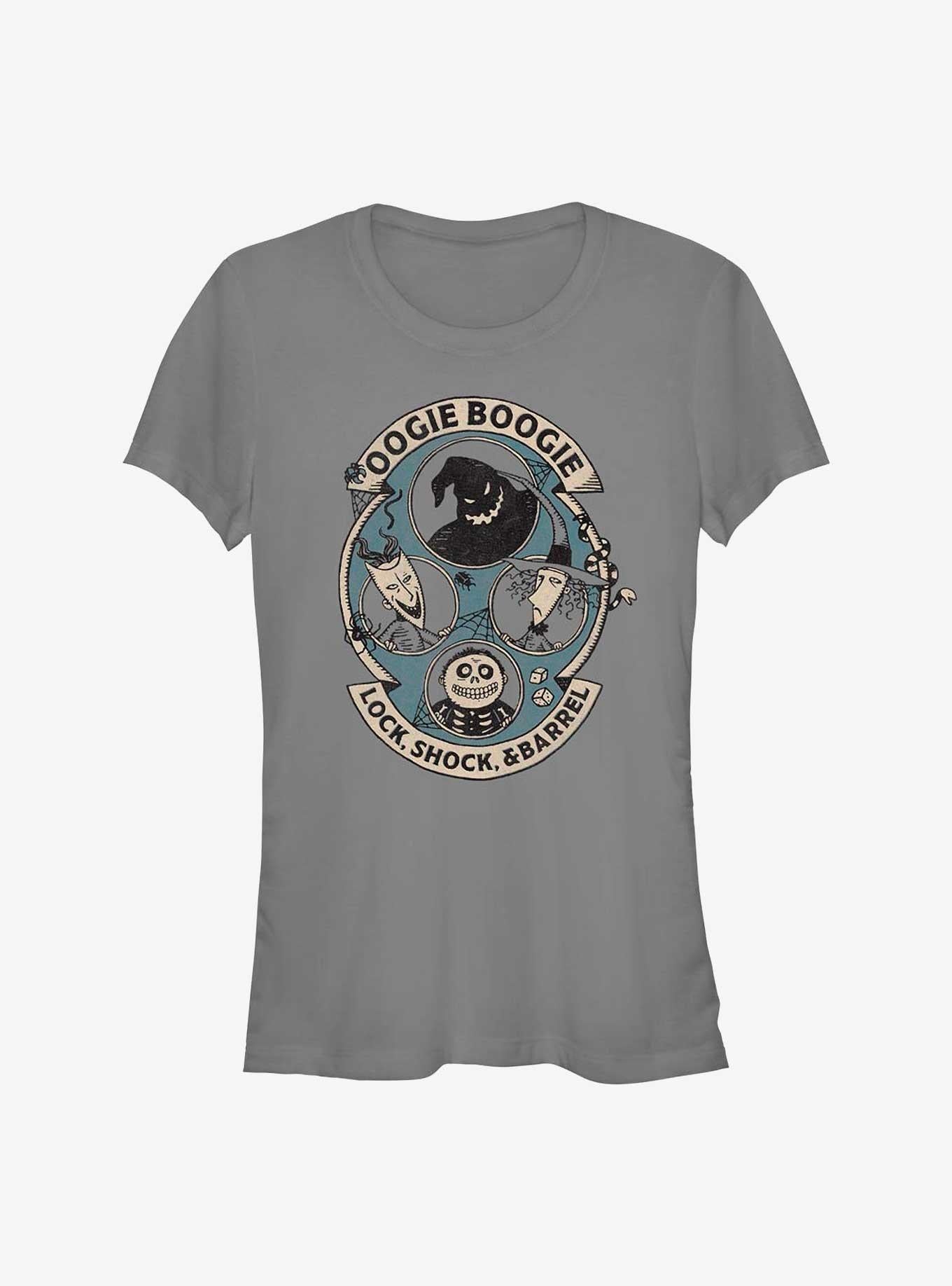 Disney The Nightmare Before Christmas Oogie Boogie and Lock Shock Barrel Girls T-Shirt T-Shirt | Top Trending Artwork | Perfect For Daily Wear