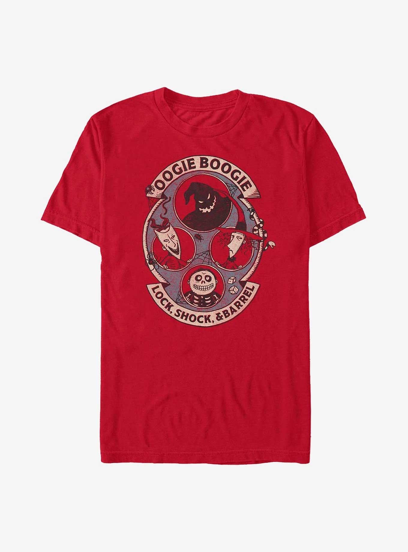 Disney The Nightmare Before Christmas Oogie Boogie With Lock Shock Barrel T-Shirt T-Shirt | Exclusive Art Design | High Demand Item