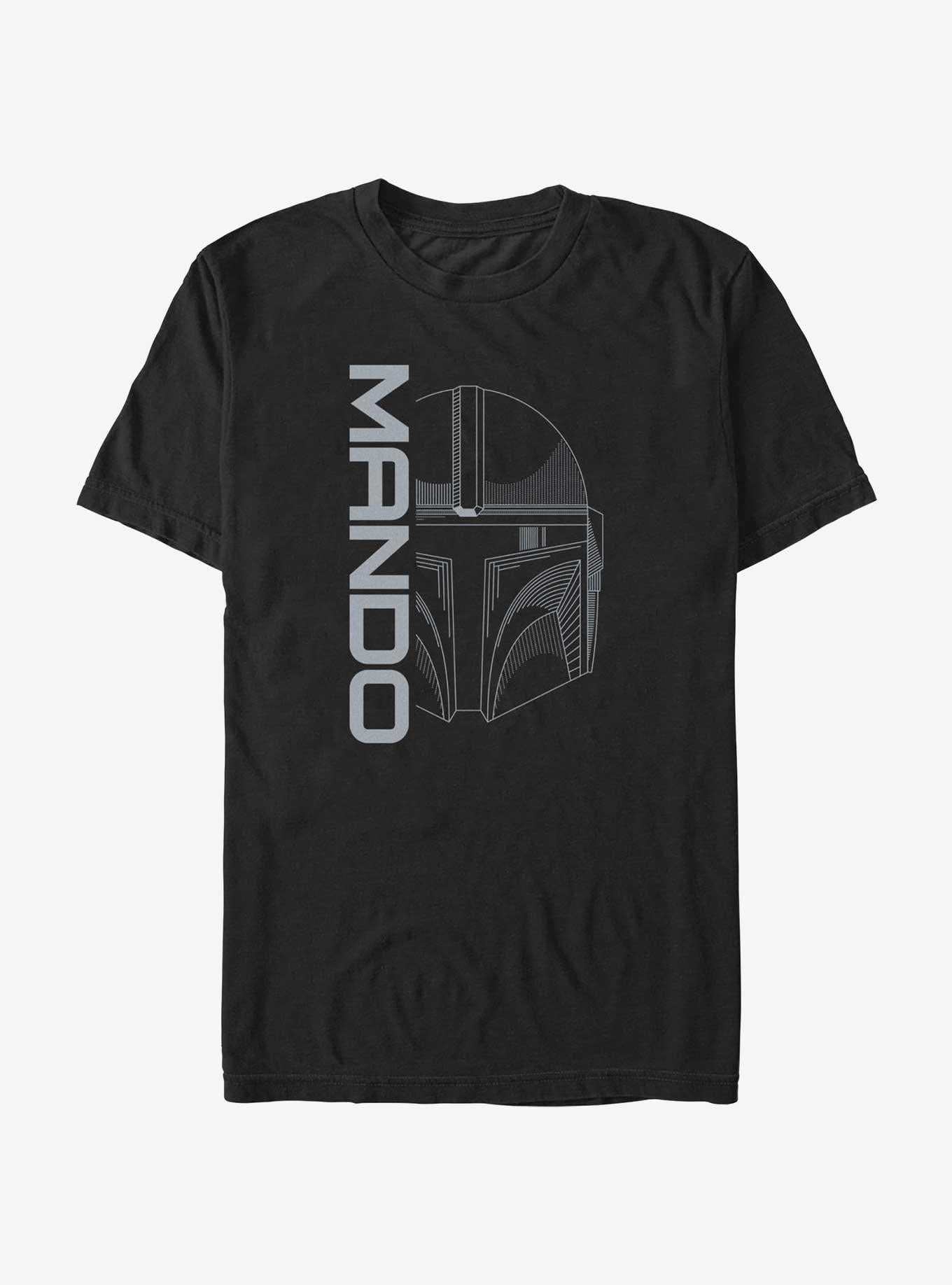 The Mandalorian Line Art Mando Head T Shirt T Shirt Trending US