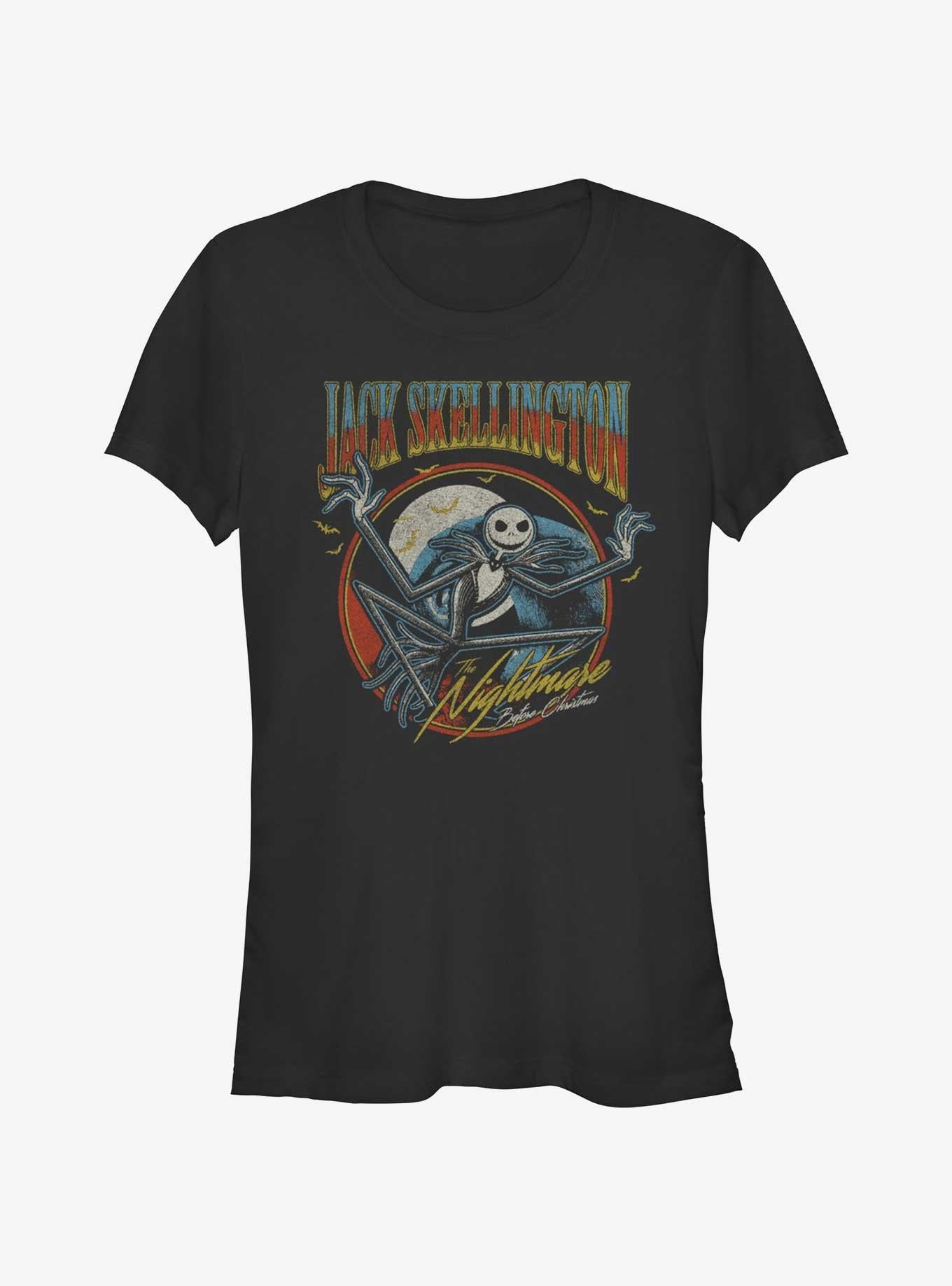 Disney The Nightmare Before Christmas Jack Skellington Badge Girls T-Shirt T-Shirt | Fan Favorite Style | Great Gift Idea