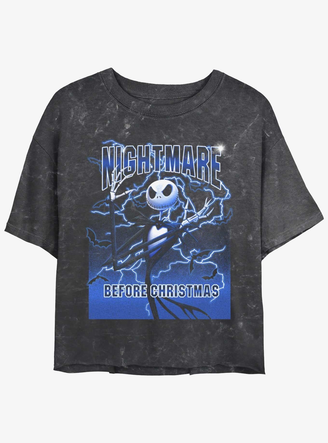 Disney The Nightmare Before Christmas Electric Jack Mineral Wash Girls Crop T-Shirt T-Shirt | Premium Graphic | Great Gift Idea