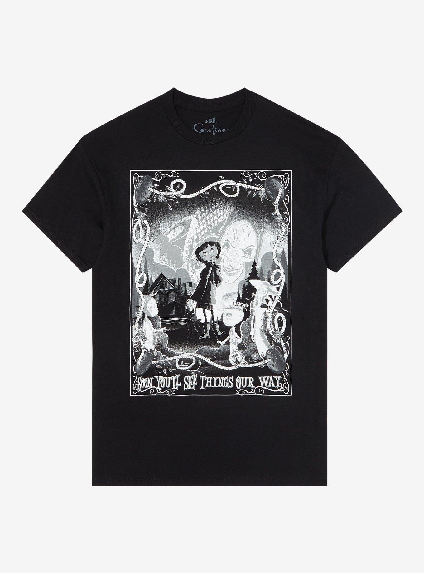 Coraline Black White Portrait TShirt Graphic Tee | Graphic Tee | Unisex Shirt | Soft Comfortable Wear