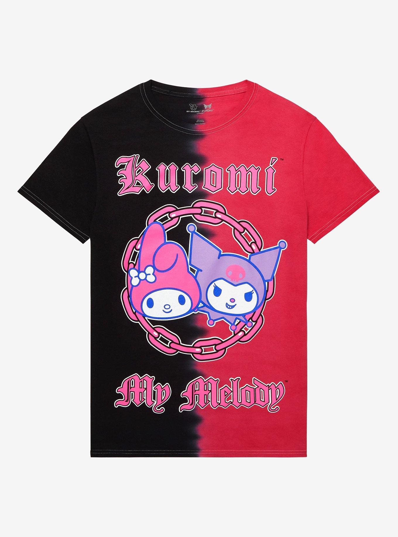 Kuromi My Melody Chains Split Wash Boyfriend Fit Girls TShirt Graphic Tee | Graphic Tee | Unisex Shirt | Best-Selling Design