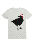 Bird Crow Musical Note Headphones T Shirt T Shirt Gym Lifestyle Workout Ready
