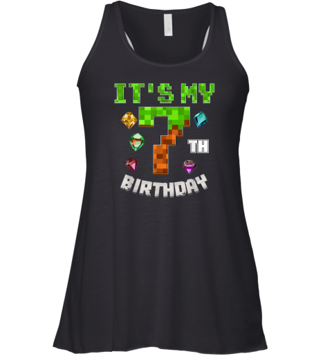 It039S My 7Th Birthday Video Game Pixel Racerback Tank