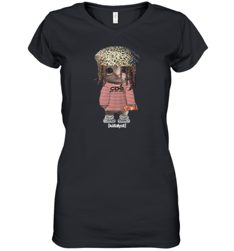 Cheromani Kitty Women039S V Neck T Shirt