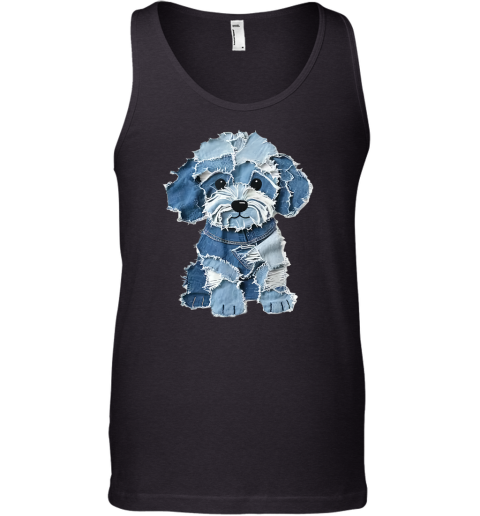 Denim Patch Animal Dog Tank Top
