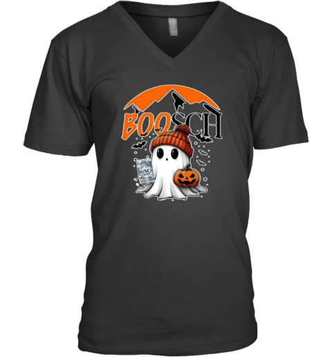 Boosch Boo Ghost Halloween Busch Light V Neck T Shirt