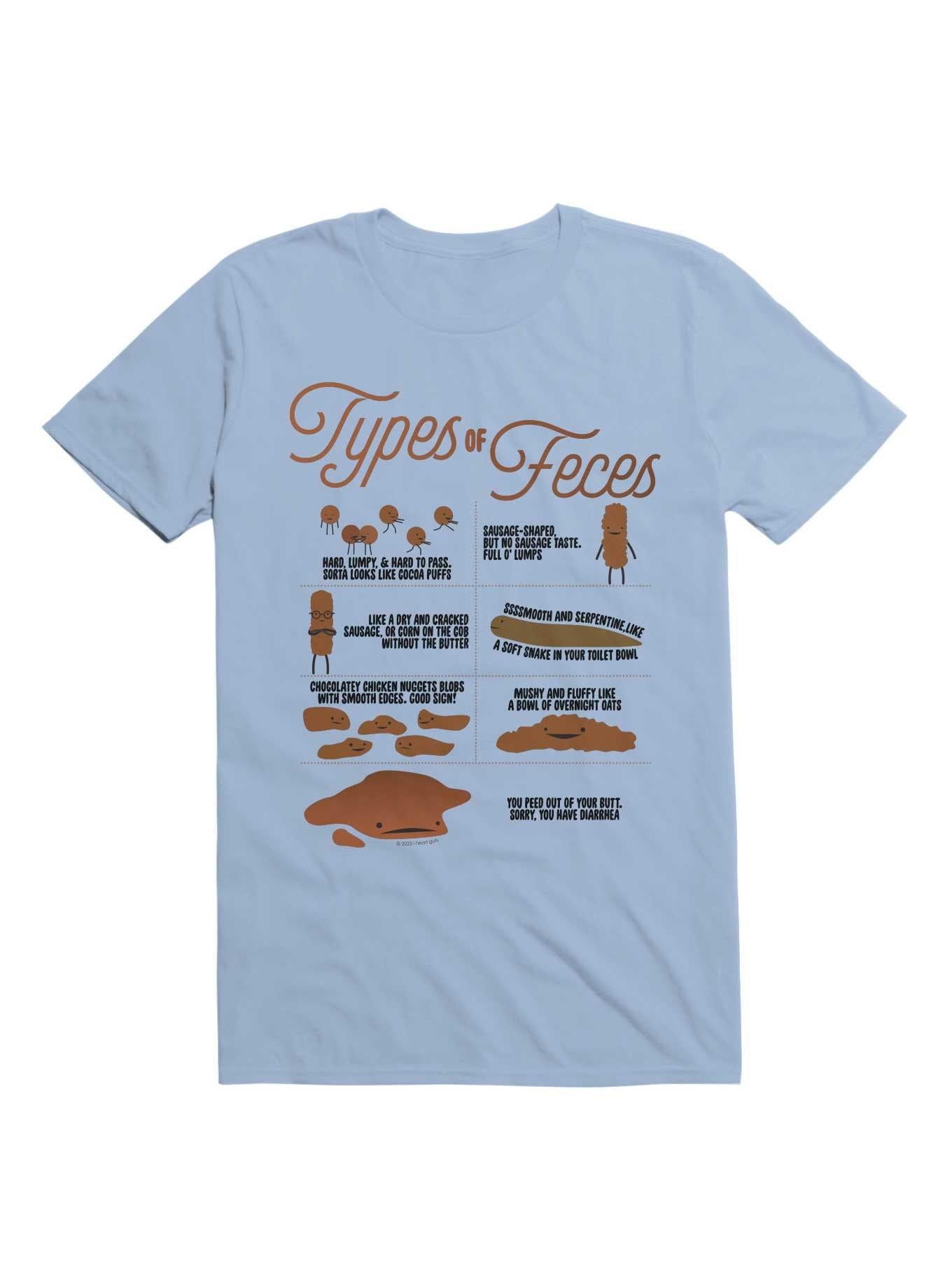 Types of Feces Poop Chart Funny Stool Graphic T Shirt T Shirt High Search Demand Gift Ready