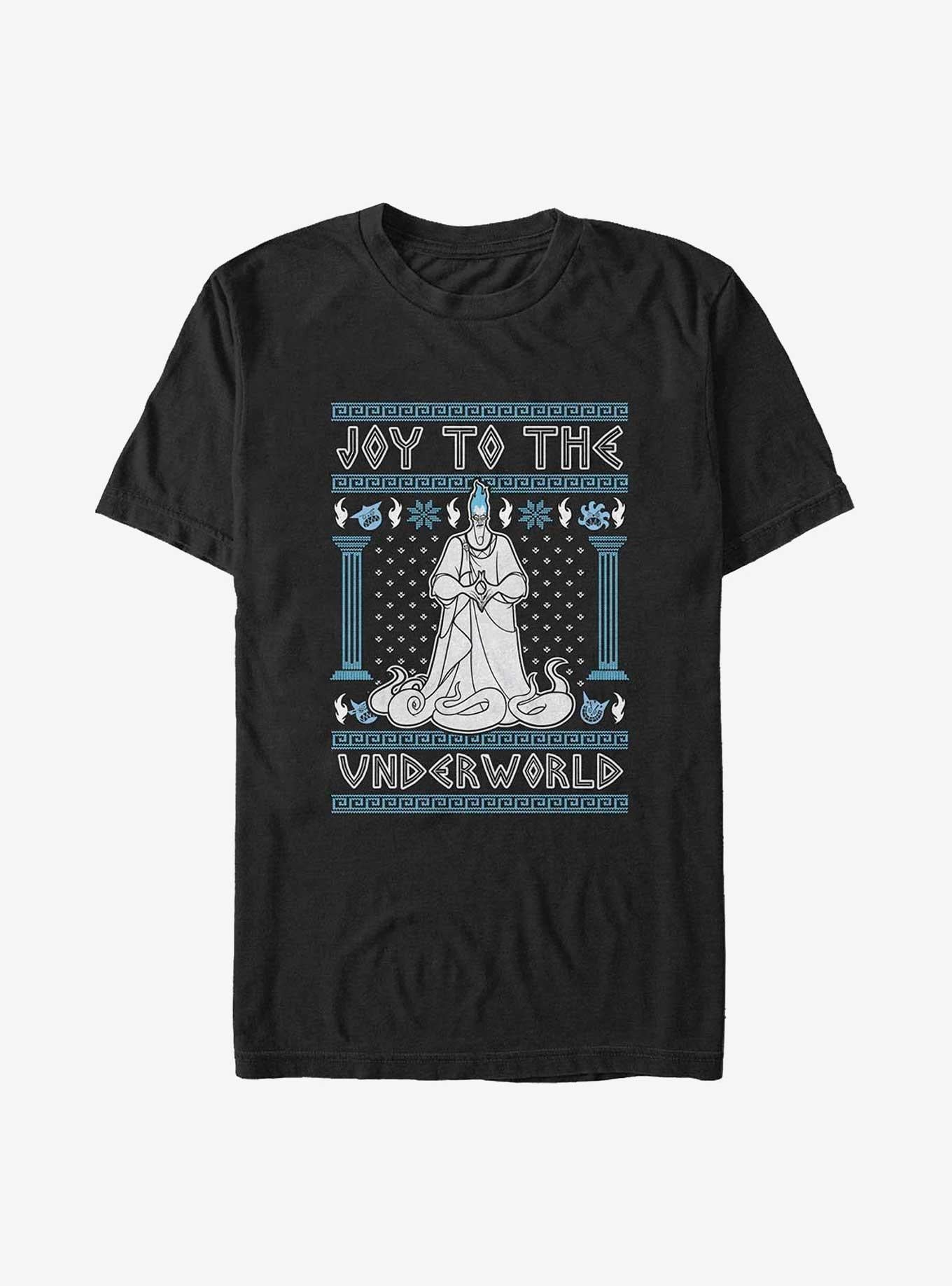 Disney Villains Hades Joy To The Underworld Ugly Christmas Big Tall T-Shirt | Premium Unisex T-Shirt, Trending Graphic Tee