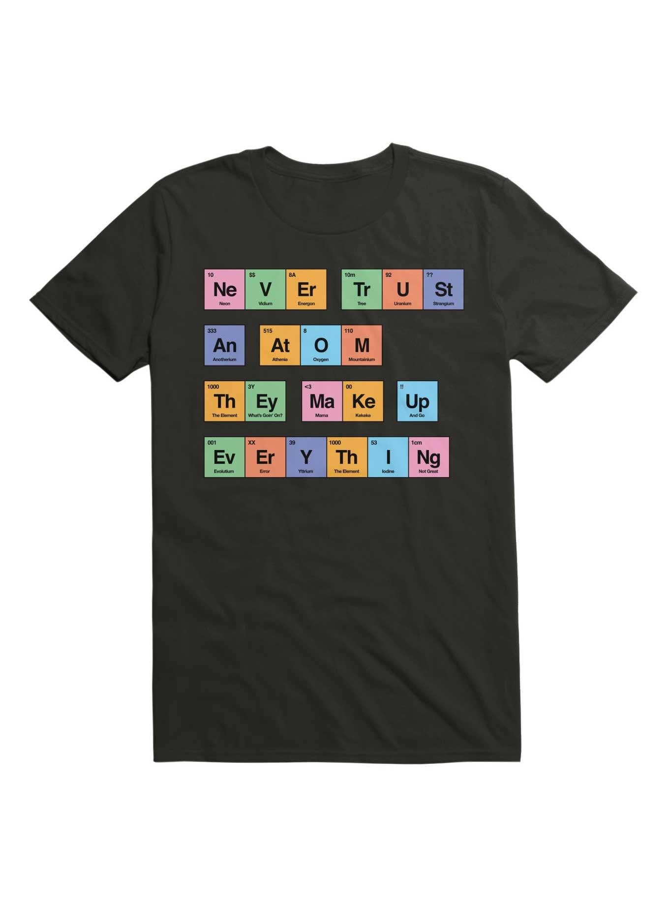 Never Trust An Atom They Make Up Everything Periodic Table T Shirt T Shirt Trending US