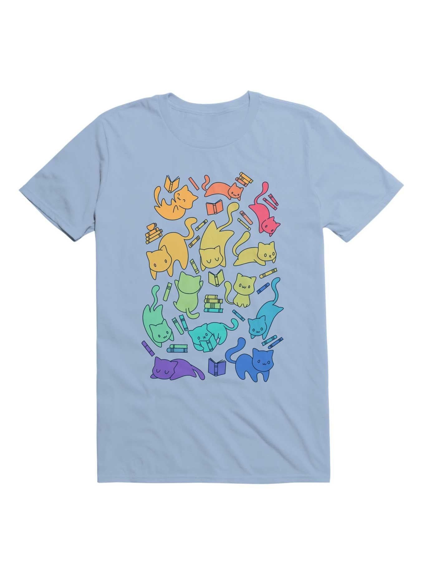 Cats and Books T Shirt T Shirt Viral TikTok Daily Wear