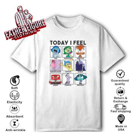 Disney Pixar Inside Out 2 Today I Feel Vintage Panels T Shirt