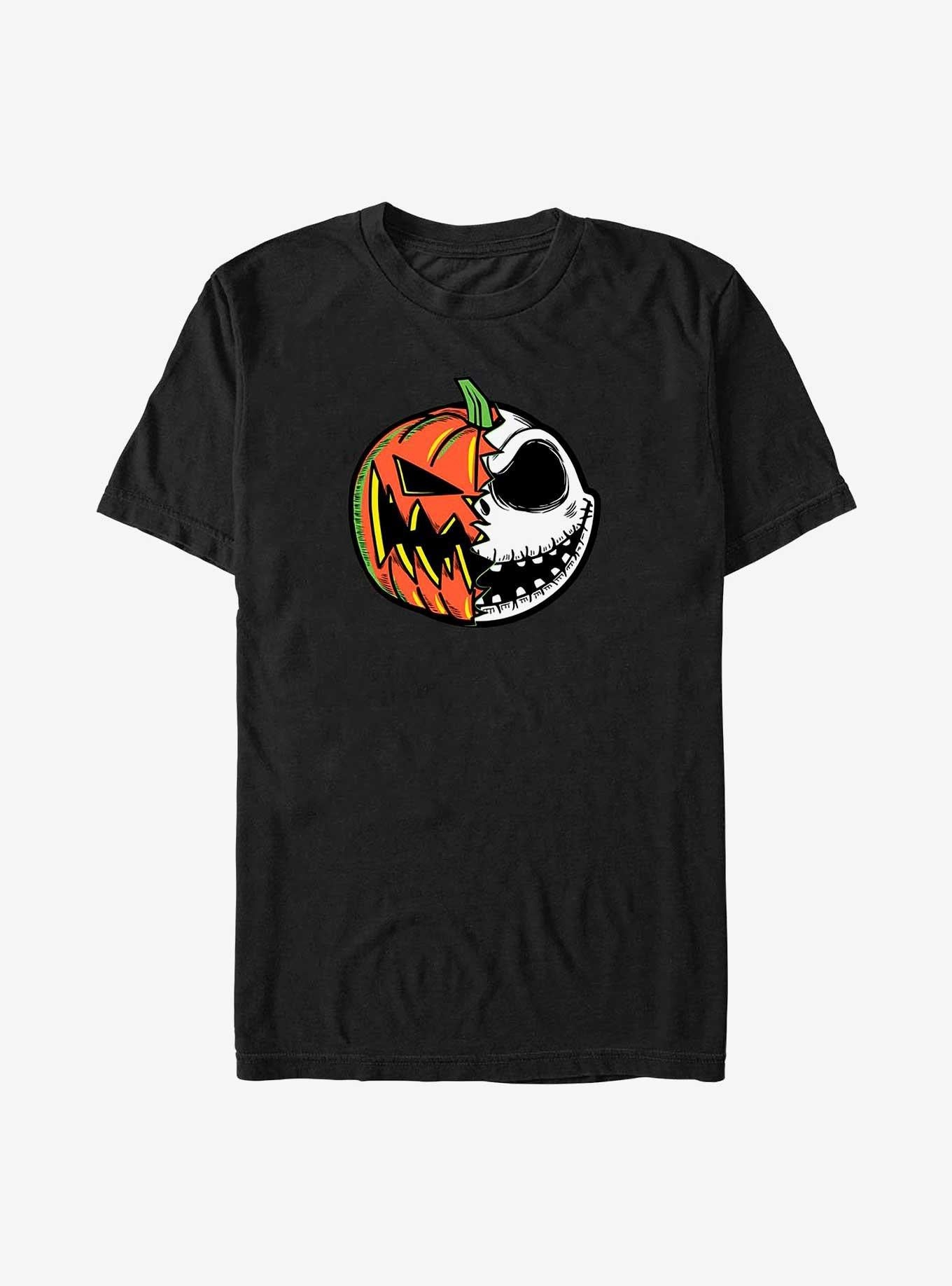 Disney The Nightmare Before Christmas Pumpkin Jack Split Face Big Tall T-Shirt T-Shirt | Bold Graphic Edition | Trending Now