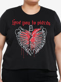 Social Collision Love You To Pieces Girls Crop T-Shirt Plus Size T-Shirt | Bold Graphic Edition | Trending Now