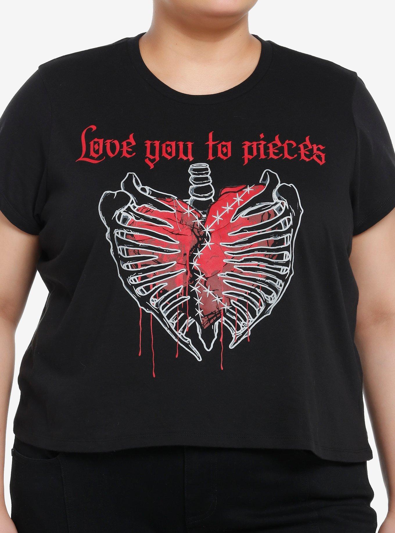Social Collision Love You To Pieces Girls Crop T-Shirt Plus Size T-Shirt | Bold Graphic Edition | Trending Now
