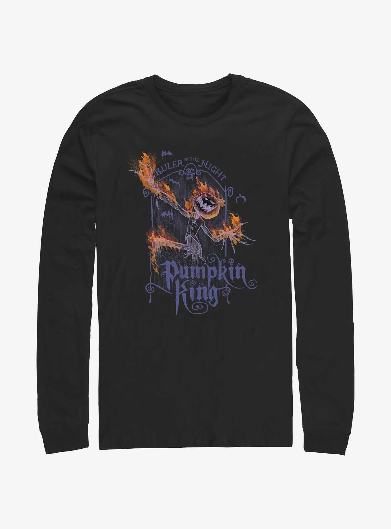 Disney The Nightmare Before Christmas Pumpkin King Flames Long-Sleeve T-Shirt T-Shirt | Best-Selling Design | Great Gift Idea