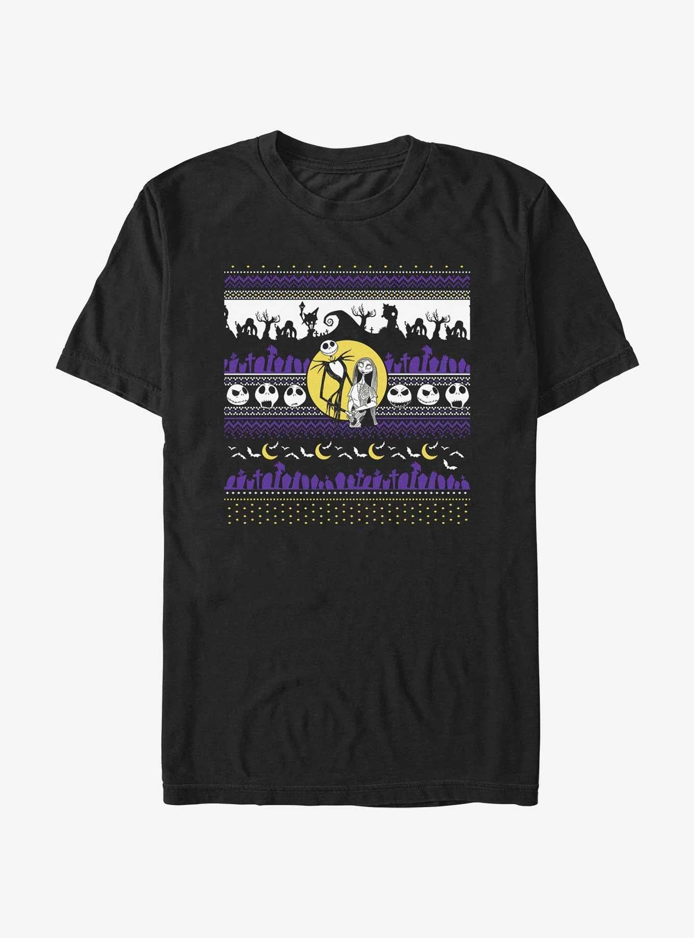 Disney The Nightmare Before Christmas Jack And Sally Ugly Holiday T-Shirt T-Shirt | Vintage Graphic Vibe | Top Pick For Fans