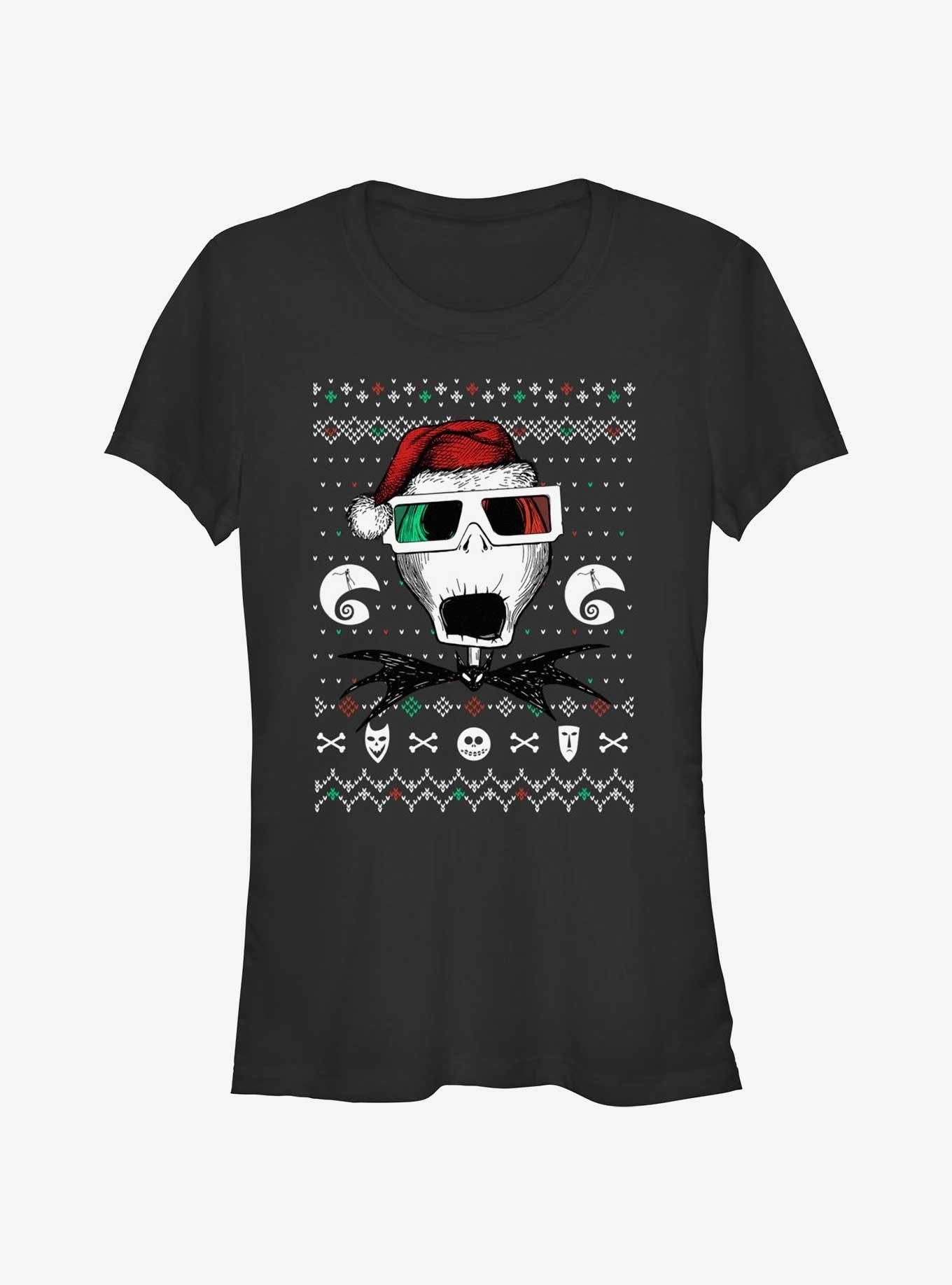 Disney The Nightmare Before Christmas Ugly Holiday Jack Holiday Vision Girls T-Shirt T-Shirt | Fan Favorite Style | High Demand Item